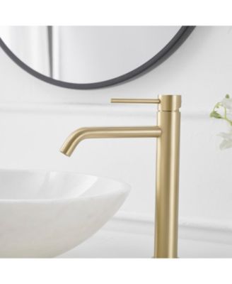 Modern Single Hole Single Handle Vessel Bathroom Vanity Sink Faucet With Pop Up Drain Without Overflow