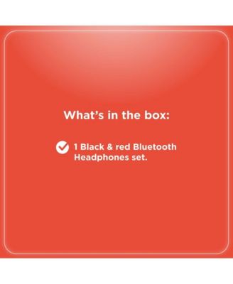 Wireless Bluetooth 5.3 Headphones 15 Hour Playtime, Adjustable Height, 3304394 Black & Red