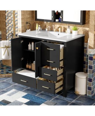 Bathroom Vanity Ceramic Sink - Black