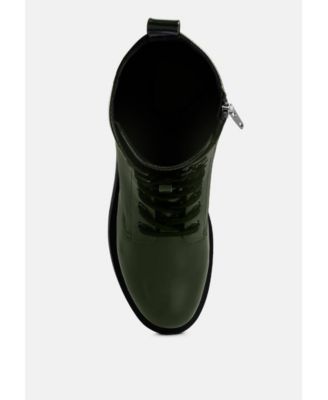 Womens Molsh Faux Leather Ankle Biker Boots