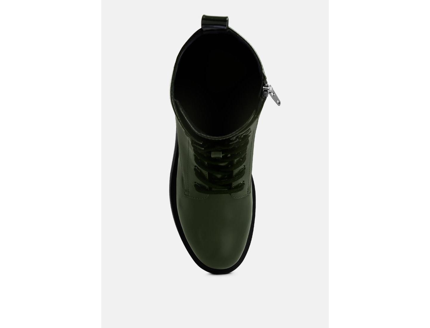 Женские ботинки London Rag Molsh Faux Leather Ankle Biker, цвет: Тёмный зелёный — фото 4