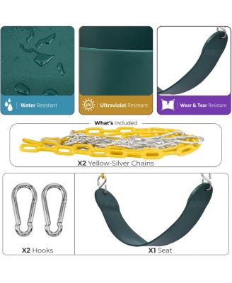 2 Pack 68" Chain Heavy Duty Swing Seat with Snap Hooks - Playground Swing Supports 220lb for Kids Outdoor Play