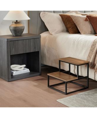 Axel 2-Step Step Stool – Lightweight, Durable & Modern Design Wooden Steps & Metal Frame, Compact Ladder for Adults