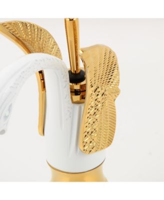 12*12*5 Swan Single Hole Single Handle Bathroom Vessel Sink Faucet With Pop Up Drain