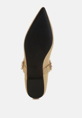 Womens Flavia Diamante Brooch Glitter Ballerinas