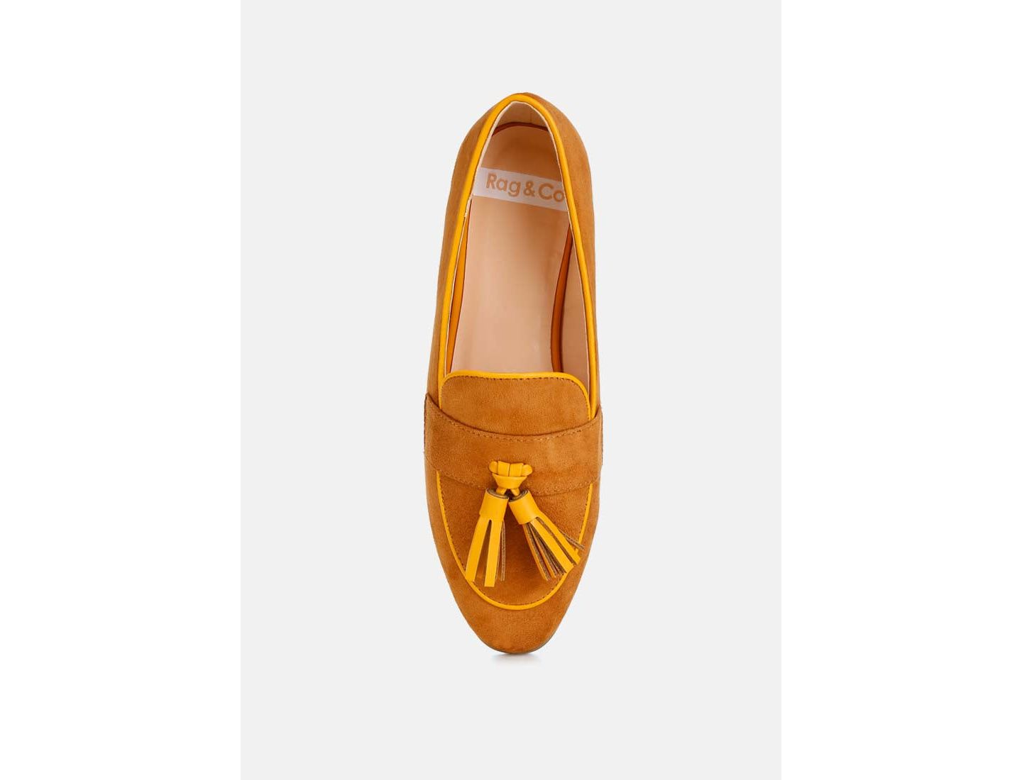 Женские туфли Rag & Co Folklore Micro Suede Tassel s, цвет: Бежевый / Хаки — фото 6