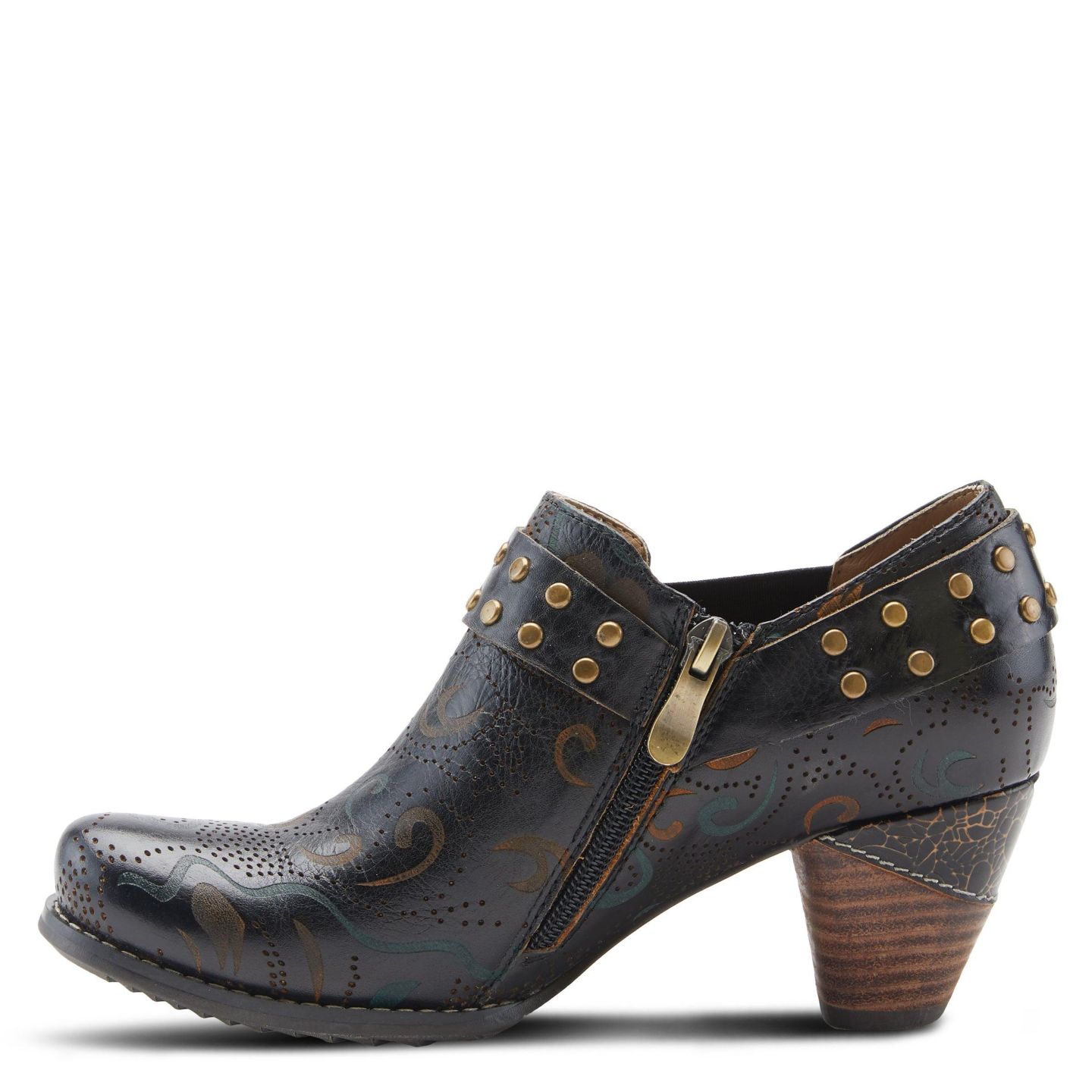 Женские ботинки L'Artiste Spring Step Kacielou Shootie with Hand-Painted Leather Upper, цвет: Чёрный — фото 2