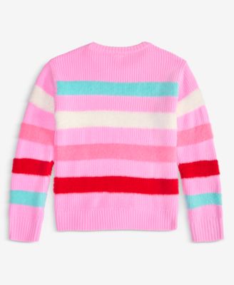 Girls' 5-20 Feather Stripe Long-Sleeve Sweater, Macy's Exclusive