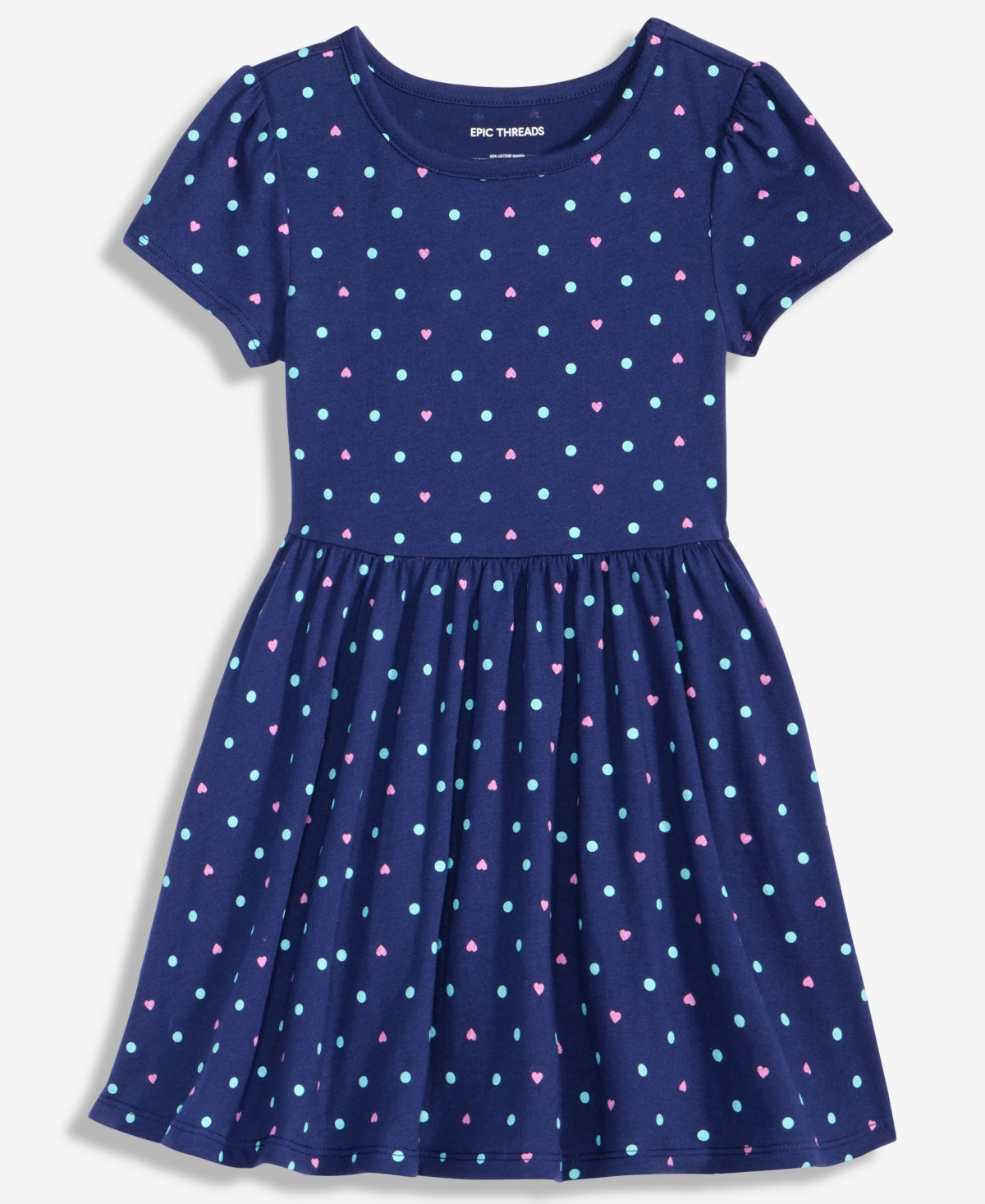 Epic Threads Girls Toddler 2t-4t Short-sleeve Dotted Dress In Multi