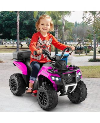 6V Kids Ride On ATV w/ Music & Spray Function USB Port Storage Box Toy Car