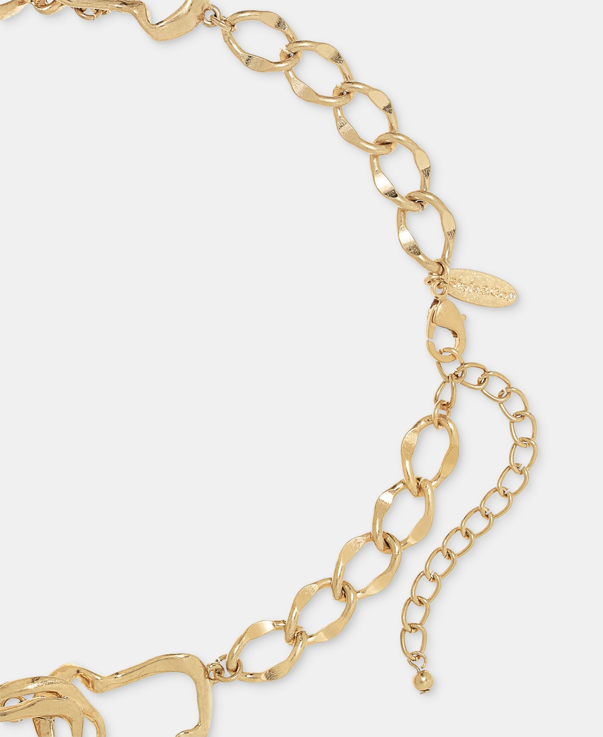 Style & Co Sculptural Link Statement Necklace, 18" + 3" Extender, Macy's Exclusive In Gold