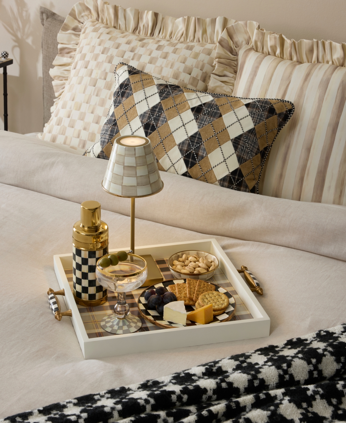 MacKenzie-Childs Mocha Check Dipping Bowl