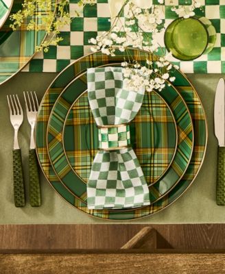 Tartan Green Enameled Dinner Plate