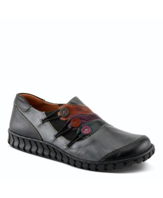 Neeta Colorblock Leather Slip-On Shoe with Removable Insole and Flexible Comfort Sole