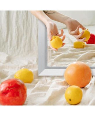 Bathroom Mirror, 48" x 36" Inch Thick Metal Framed Wall Mirrors for Bedroom, Rectangle Wall-Mounted Mirrors in Silver(Horizontal/Vertical)