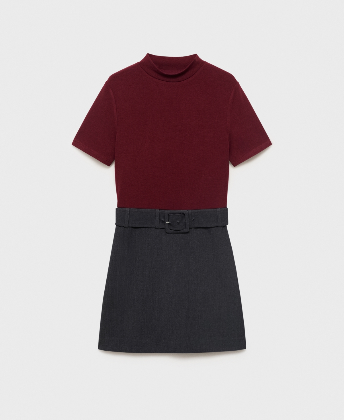 Mango Belted Minidress In Red
