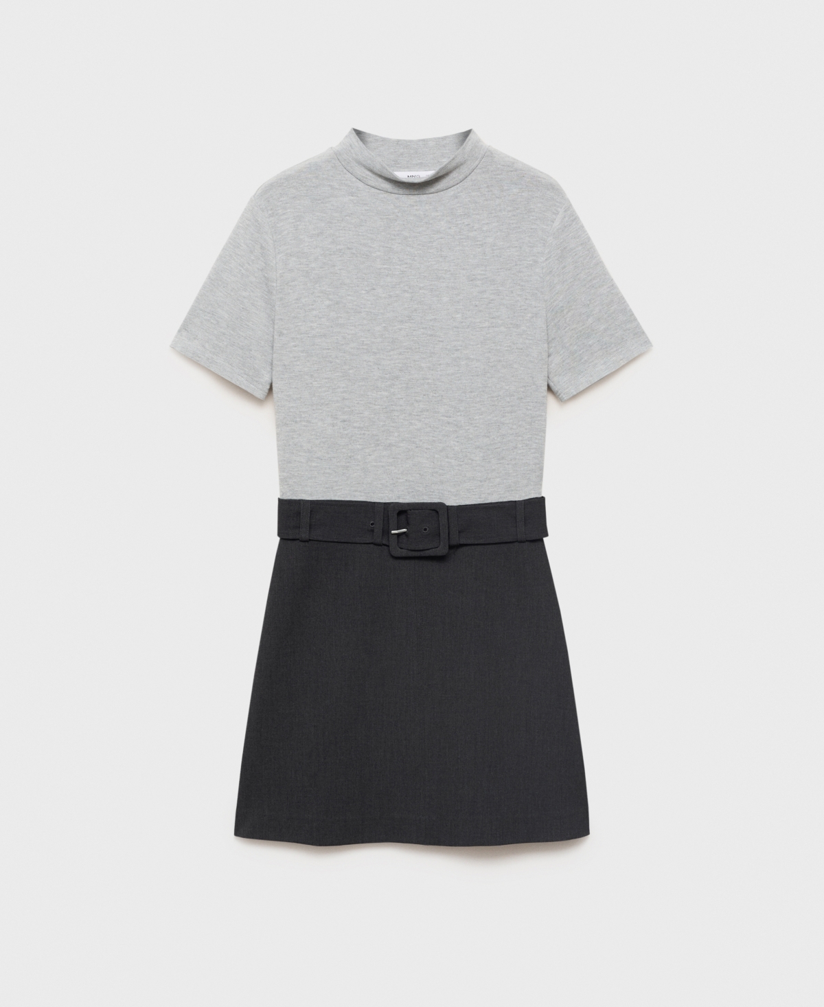 Mango Belted Minidress In Gray