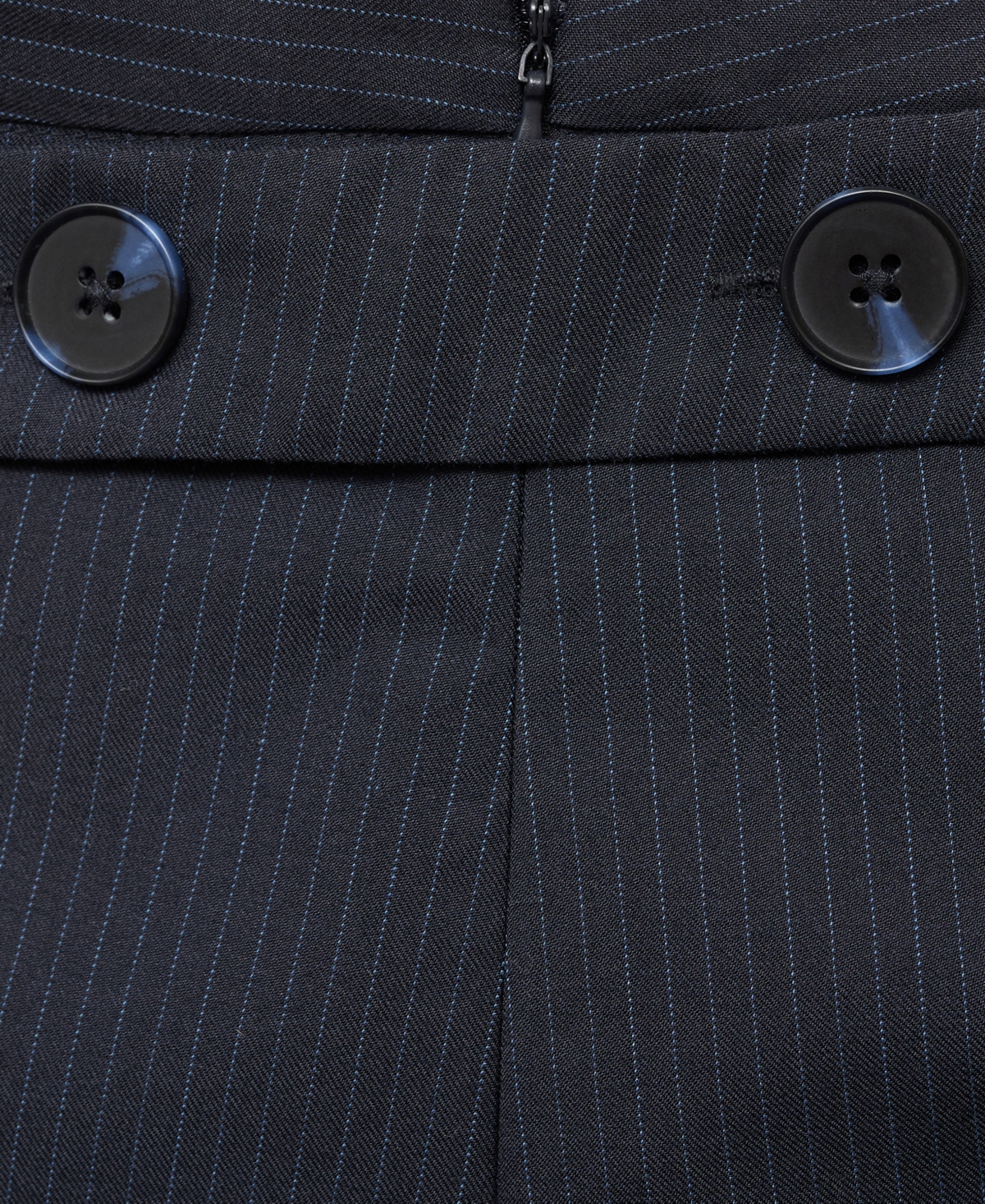 Mango Pinstriped Short Skirt Navy In Black