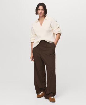 Women's Low-Rise Wide-Leg Pants