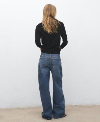 Women's Contrasting V-Neck Sweater