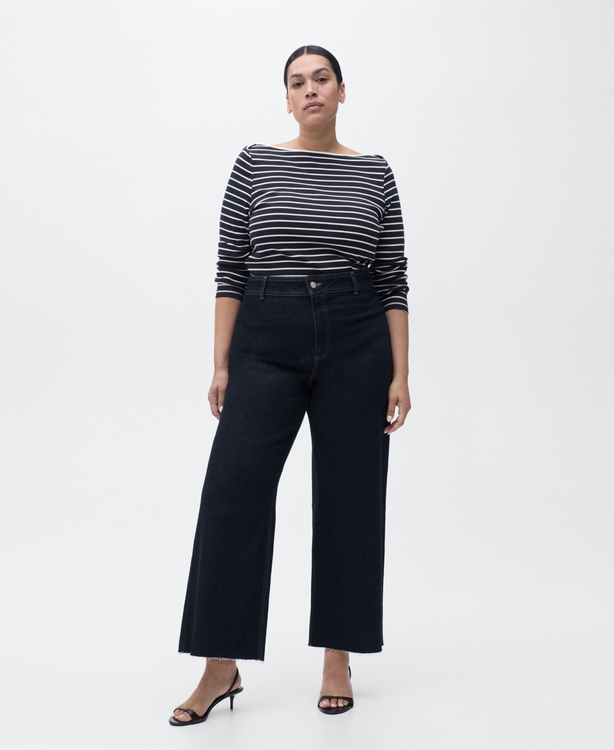 Mango Women's Catherin Culotte High-rise Jeans In Blue