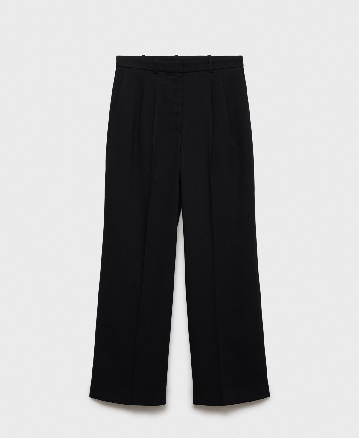 Mango Women's Straight-fit Pleated Pants In Black