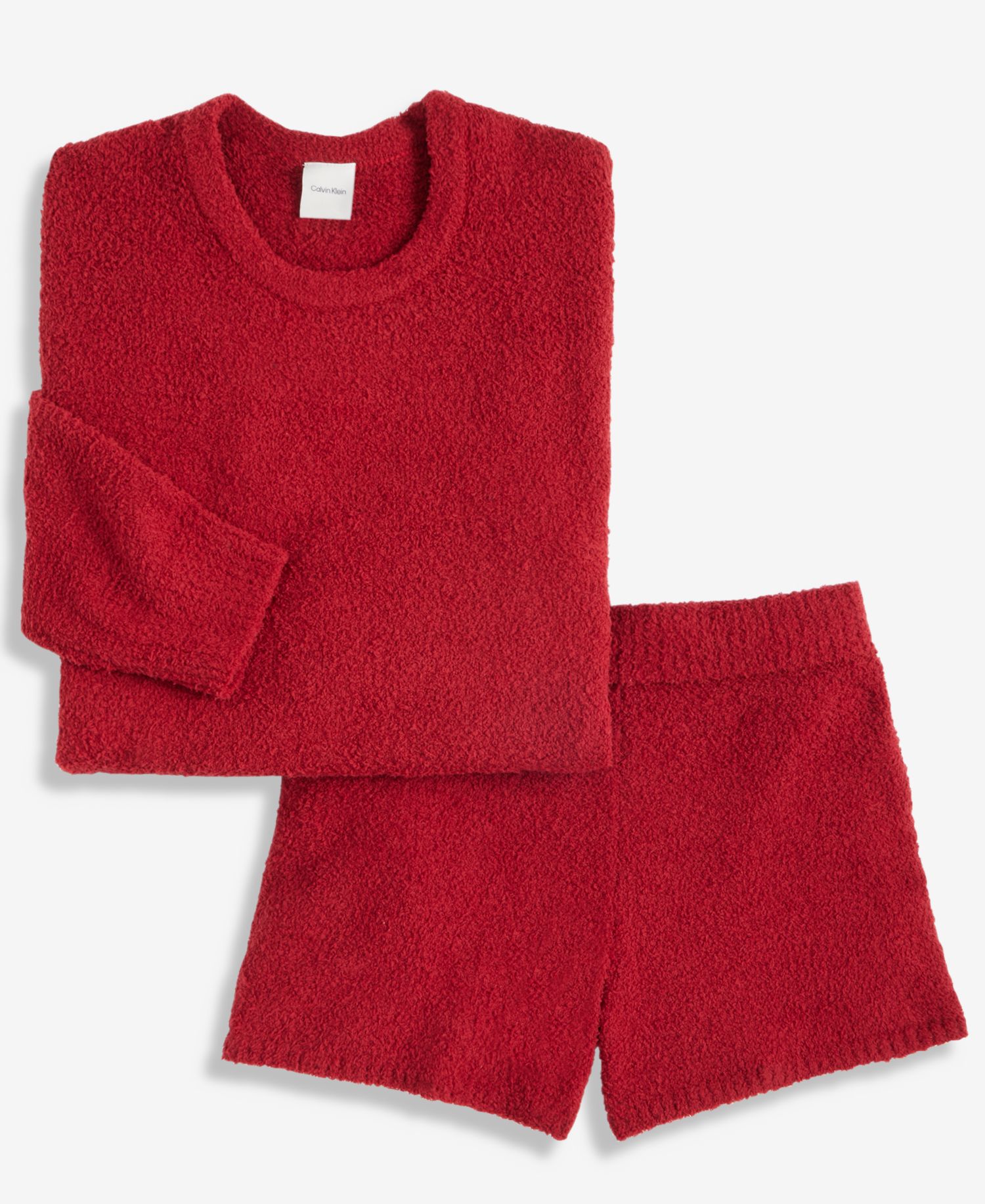 Women's Cropped Plush Lounge Sweatshirt & Plush Shorts