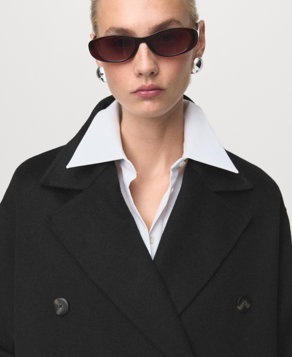 Mango Women's Handmade Oversized Wool Coat
