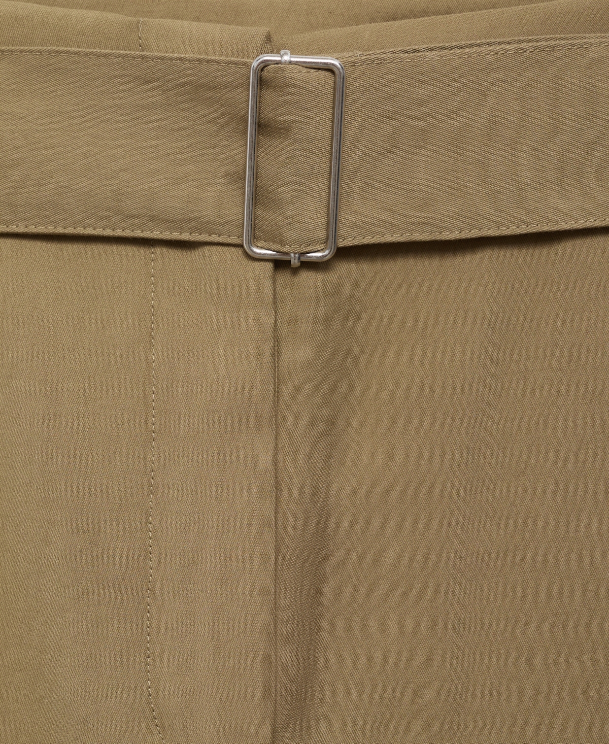 Mango Women's Belted Paper Bag Pants In Green