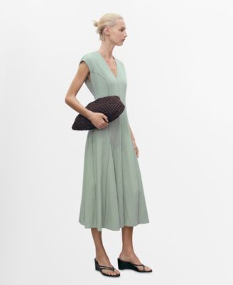 Women's Stitching Detail V-Neck Dress