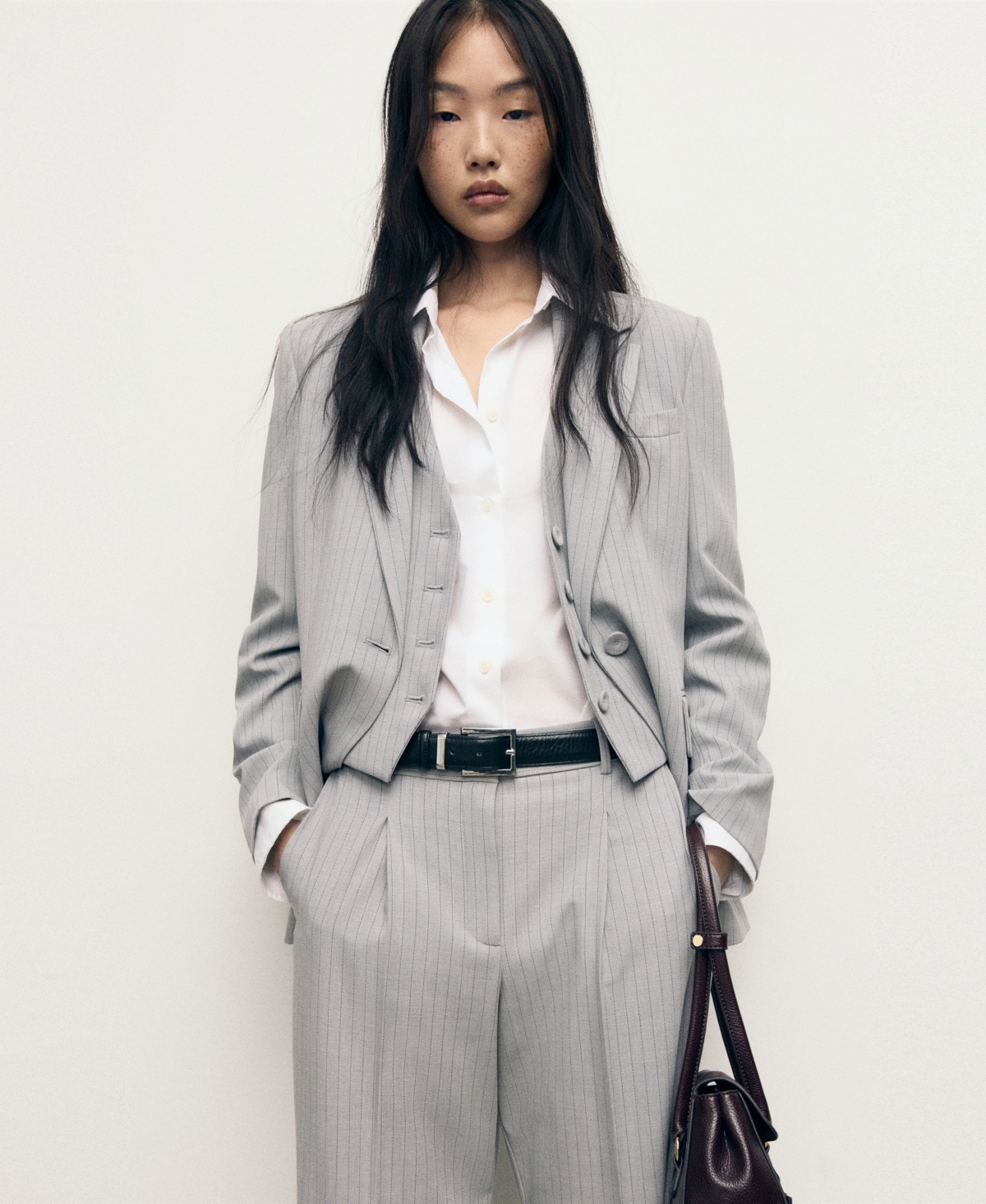 Mango Women's Pinstripe Suit Pants In Gray