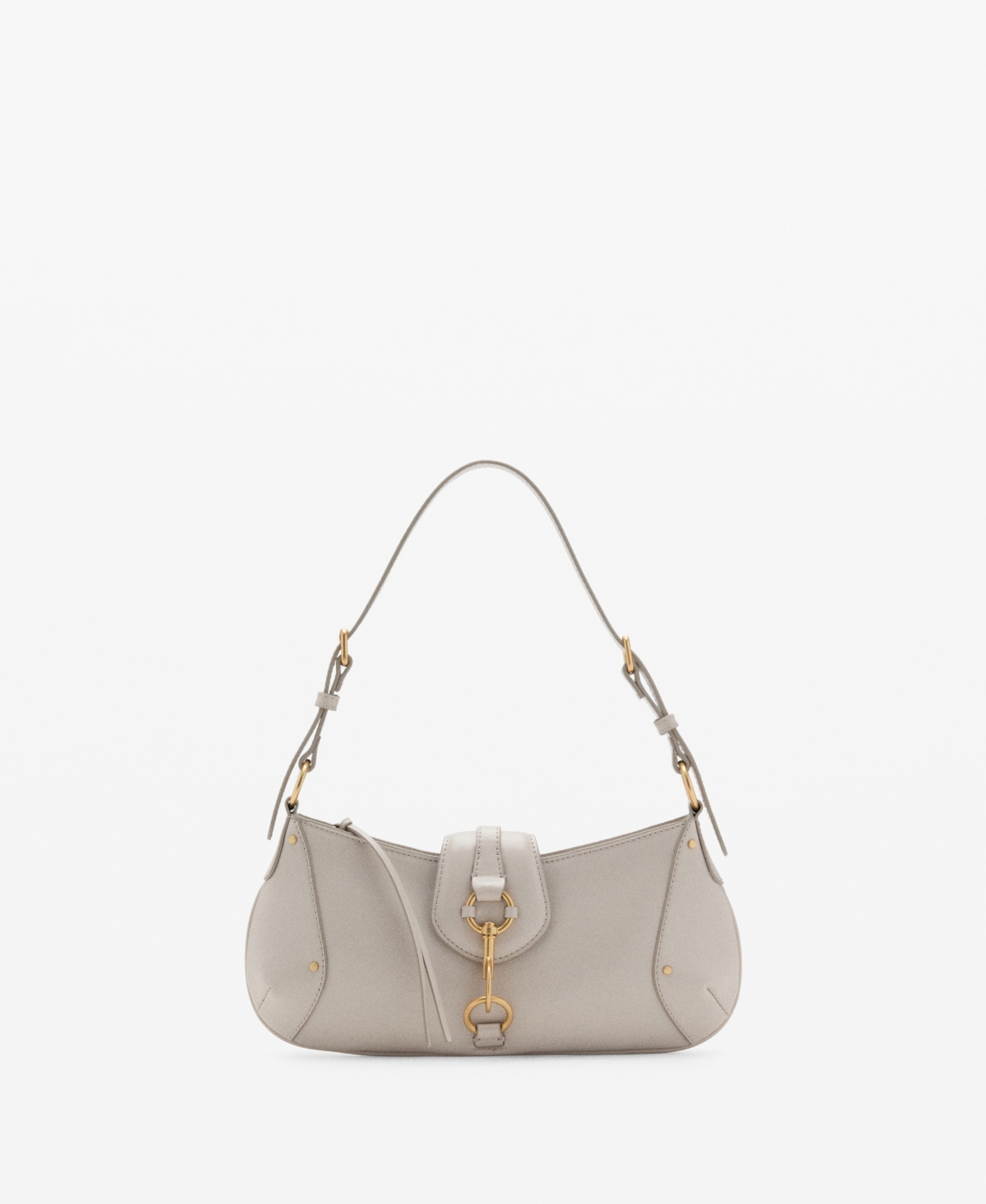 Mango Women's Hook Fastener Shoulder Bag In White