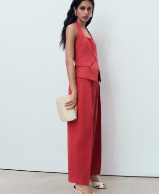 Women's Linen-Blend Balloon Suit Pants