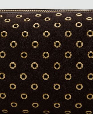 Women's Eyelets Detail Suede Shopper Bag