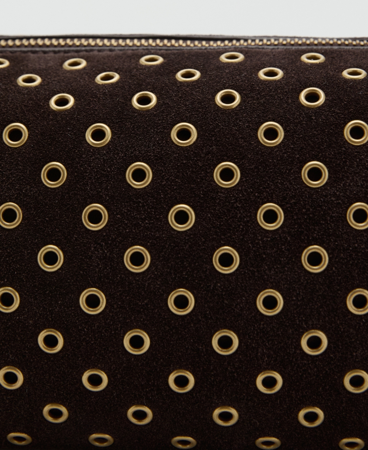 Mango Women's Eyelets Detail Suede Shopper Bag In Brown