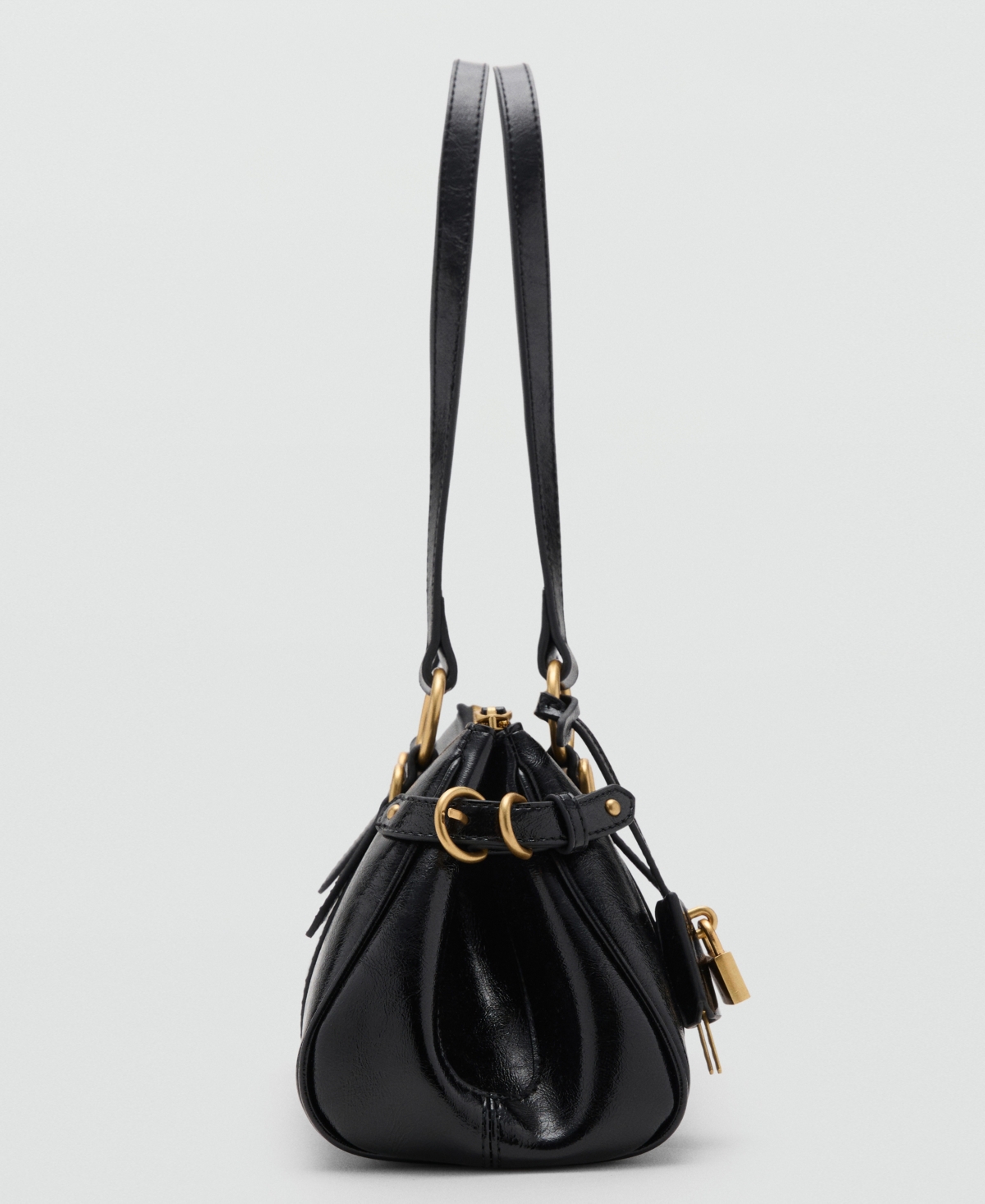 Mango Women's Charm Detail Bowling Shoulder Bag In Black