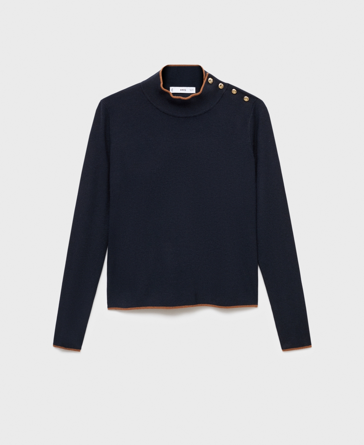 Mango Women's Perkins Collar Button Sweater In Blue