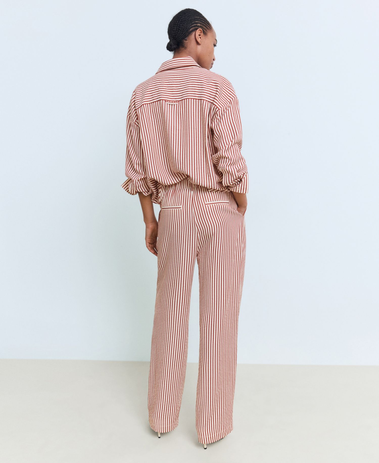 Women's Pleated Striped Pants