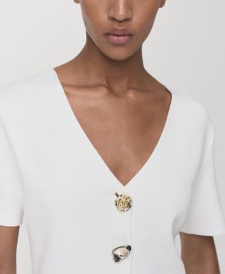 Women's Jewel Button Knitted Cardigan