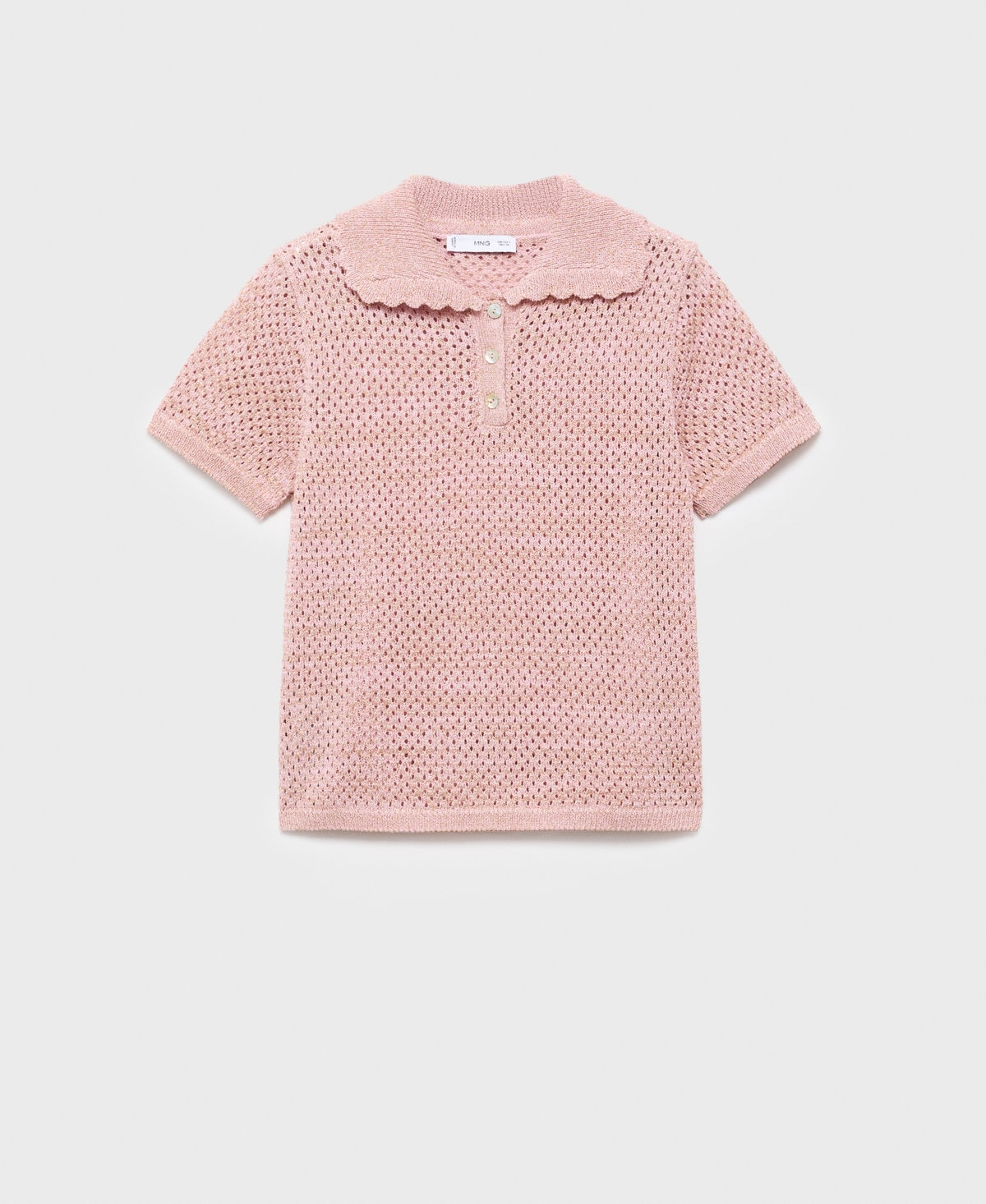 Mango Women's Short-sleeved Crochet Sweater In Pink