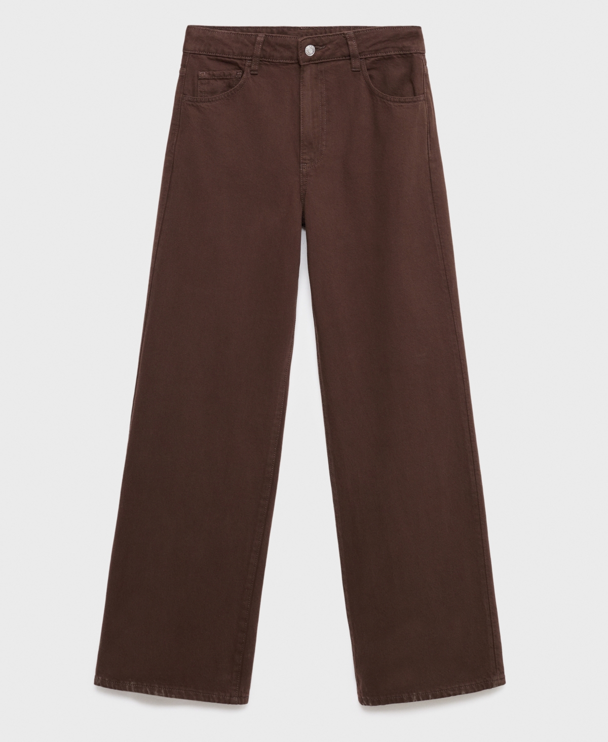 Mango Women's Danila Wide Leg High-rise Jeans In Brown