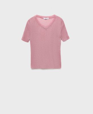 Women's Short-Sleeved Lurex Sweater