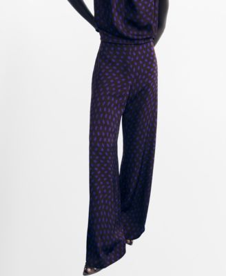 MANGO - Women's Polka Dots Flare Pants