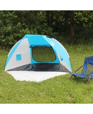 Cruz Bay Summer Sun Shelter and Beach Shade Tent Canopy, Blue & White
