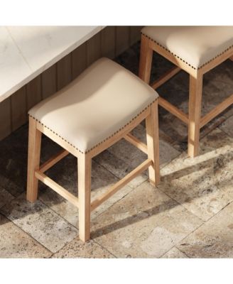 Adrien Counter Stool, Weathered Oak, Avanti Bone Leather, Set of 4