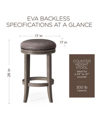 Eva Counter Stool, Reclaimed Oak Finish w/ Ronan Stone Leather