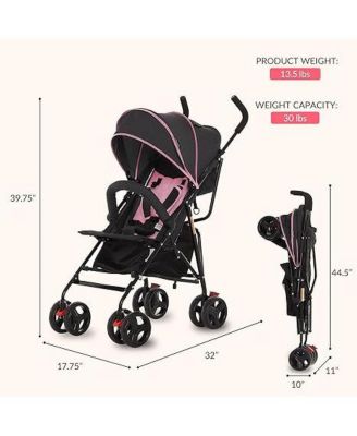 Vista Moonwalk Stroller with Compact Fold & Canopy in Light Gray