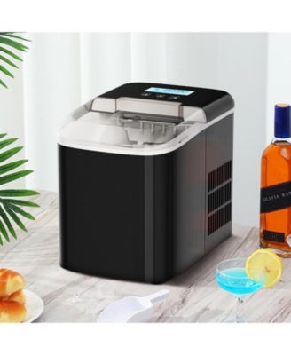 26lbs/24H Portable Countertop Self-Cleaning Ice Maker, 9 Bullet Cubes in 6 Mins with Handle