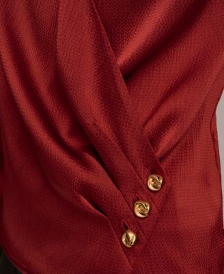 Women's Long Sleeve Faux Wrap Top