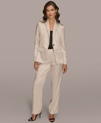 Women's Metallic One-Button Blazer